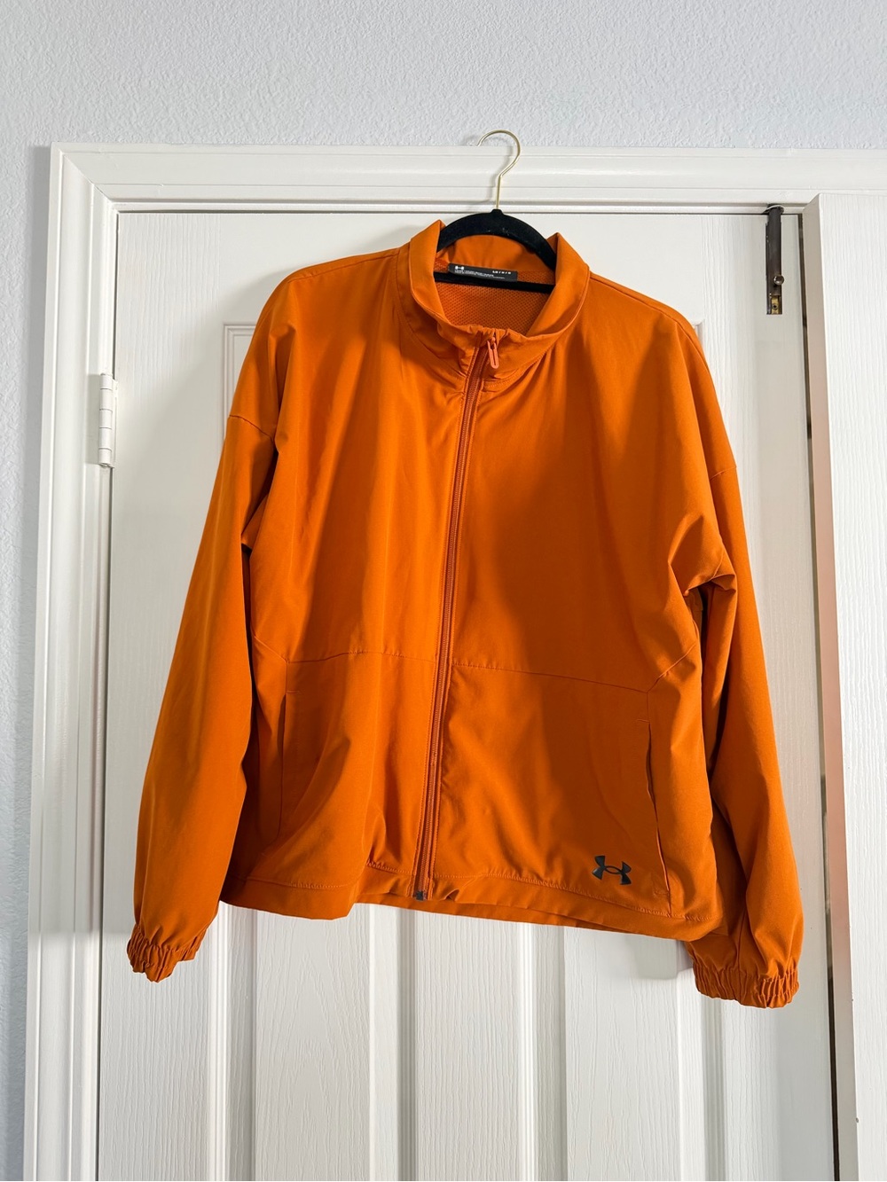 Under Armour Orange Full-Zip Athletic Bomber Jacket